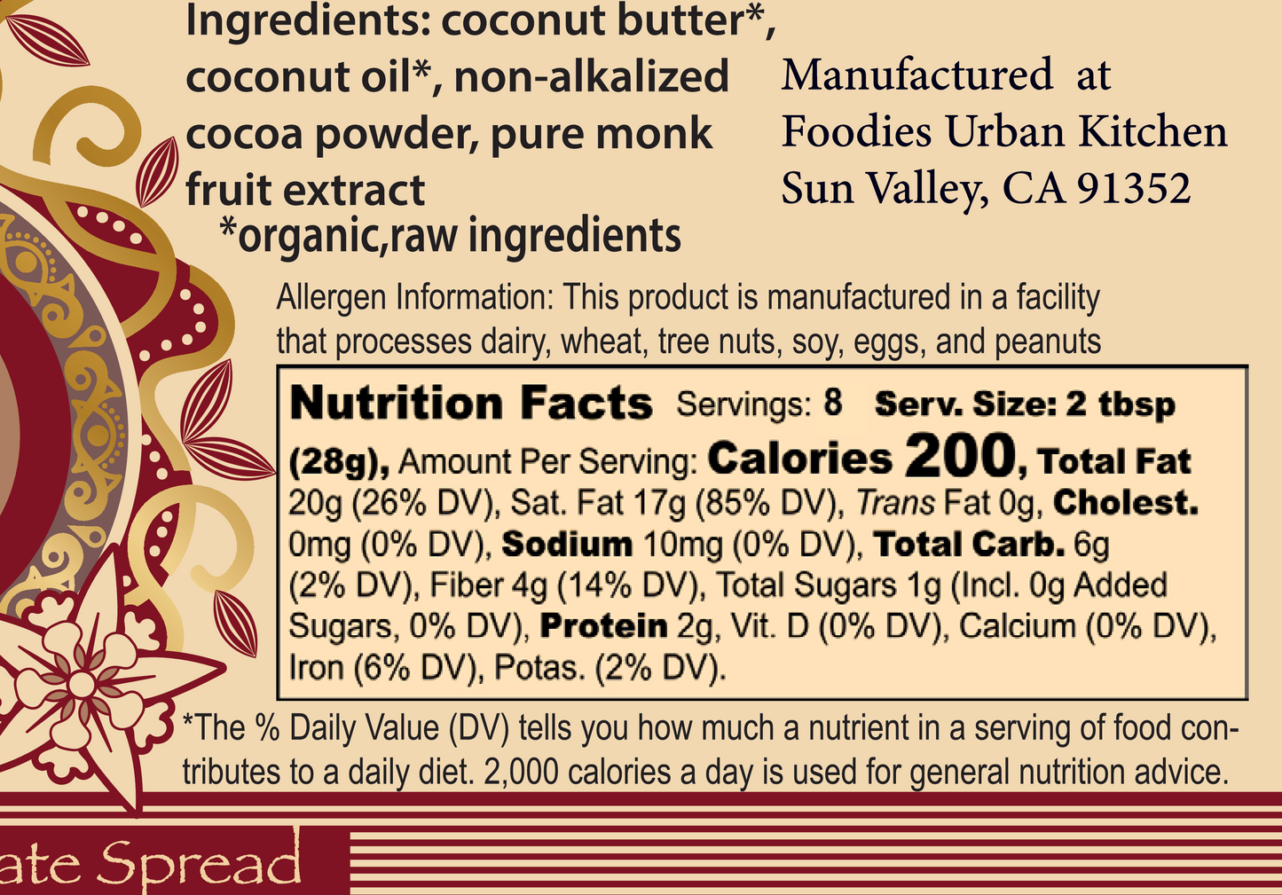 Delessa Artisan Dark Chocolate Coconut Spread – Tree Nut Free, Small Batch, No Palm Oil
