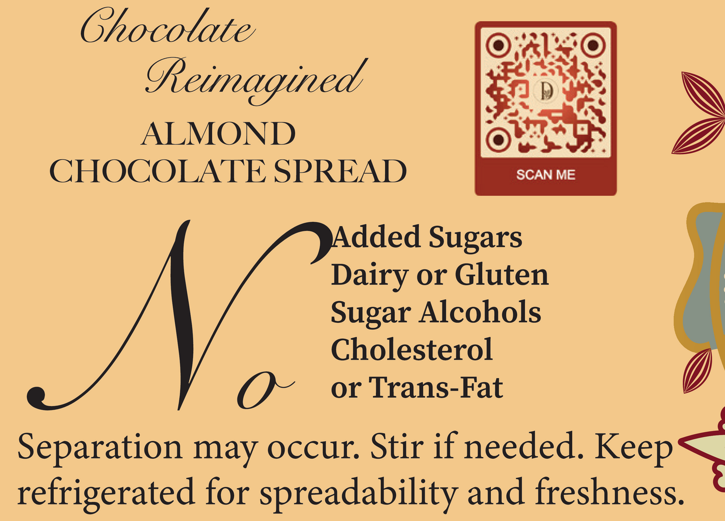 Delessa Chocolate-Almond Spread - Damara's Dark Chocolate Abundance