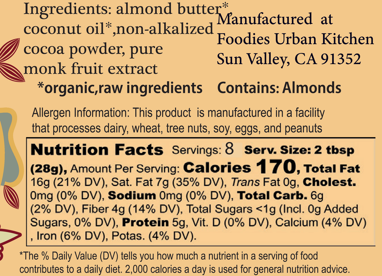 Delessa Chocolate-Almond Spread - Damara's Dark Chocolate Abundance